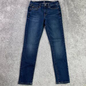 Gap Jeans Women’s 2 Blue Dark Wash Slim Fit Cropped Skinny Leg Low Rise Denim
